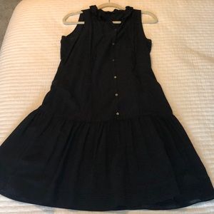 Gap black small sleeveless silk dress with buttons